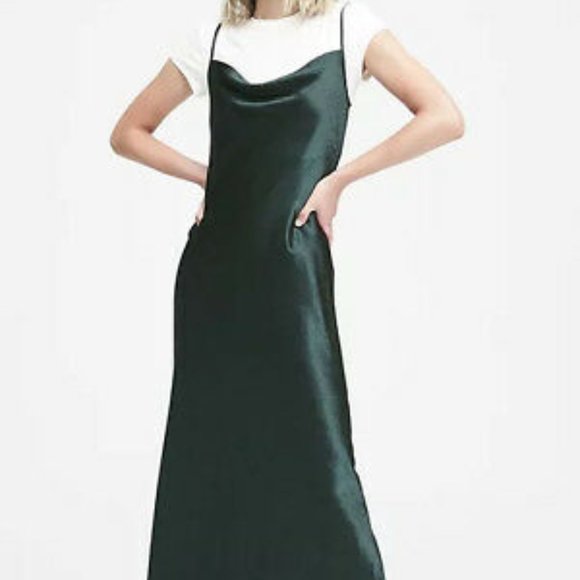 NWT Banana Republic Textured Satin Bias-Cut Slip Dress - Picture 2 of 5